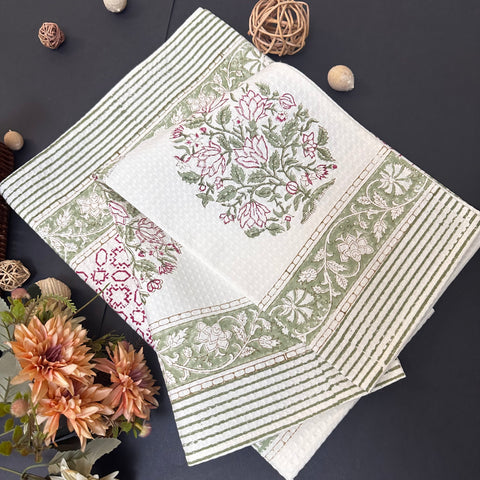 Jharokha Waffle Cotton Towel Set