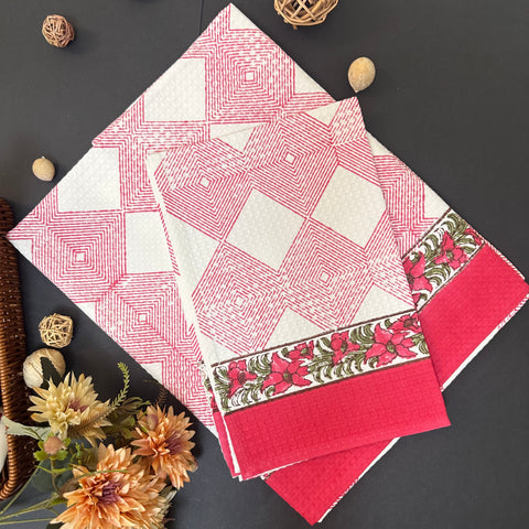 Blush Waffle Cotton Towel Set