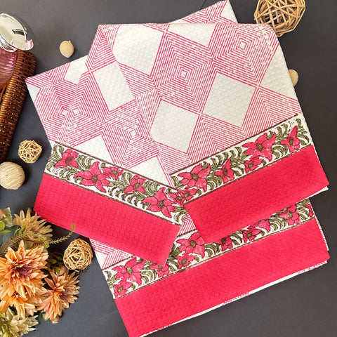 Blush Waffle Cotton Towel Set