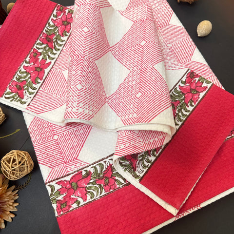Blush Waffle Cotton Towel Set