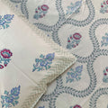 Blush Blue Vineyard Block Printed Bedsheet