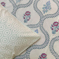Blush Blue Vineyard Block Printed Bedsheet