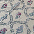 Blush Blue Vineyard Block Printed Bedsheet