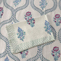 Blush Blue Vineyard Block Printed Bedsheet