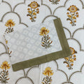 Golden Daffodil Bloom Block Printed Bedsheet