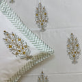 Mustard Floral Butta Block Printed Bedsheet