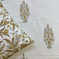 Mustard Floral Butta Block Printed Bedsheet