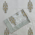 Mustard Floral Butta Block Printed Bedsheet