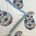 Blue Paisely Block Printed Bedsheet