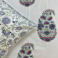 Blue Paisely Block Printed Bedsheet