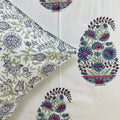 Blue Paisely Block Printed Bedsheet