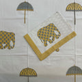 Golden Tusker Block Printed Bedsheet