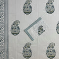 Silver mist Block Printed Bedsheet