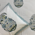 Silver mist Block Printed Bedsheet