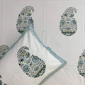 Silver mist Block Printed Bedsheet