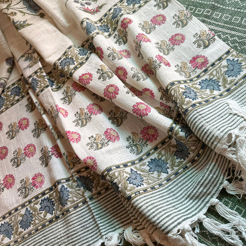 Gulabi Basera Block Printed Throw