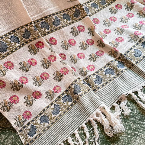 Gulabi Basera Block Printed Throw