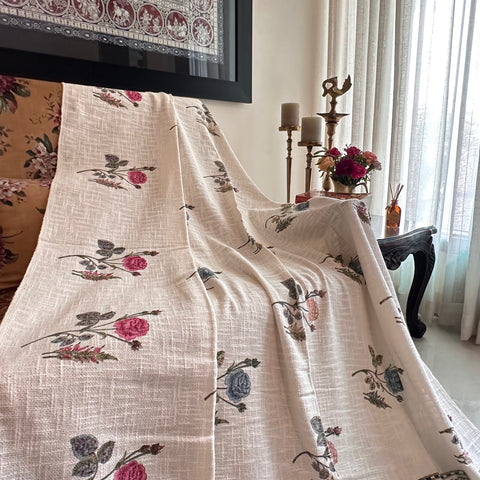 Gulabi Basera Block Printed Throw