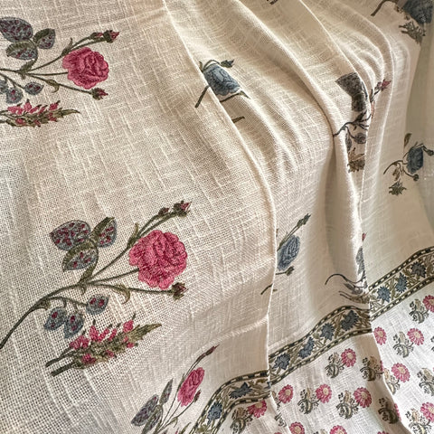 Gulabi Basera Block Printed Throw