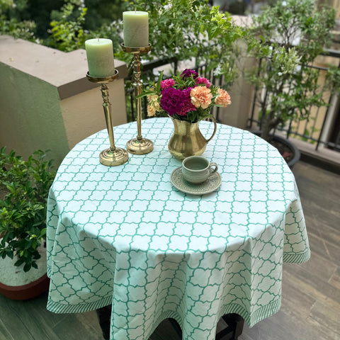Premium Cotton-Round Table Cover-4 seater