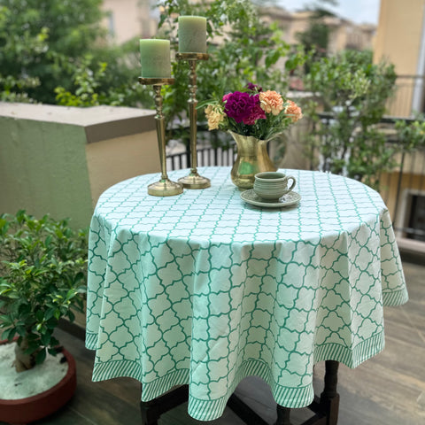 Premium Cotton-Round Table Cover-4 seater