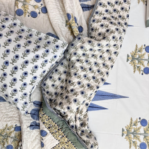 Midnight Sonata Handblock Printed Bedding Set