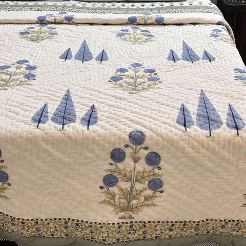 Midnight Sonata Handblock Printed Bedding Set