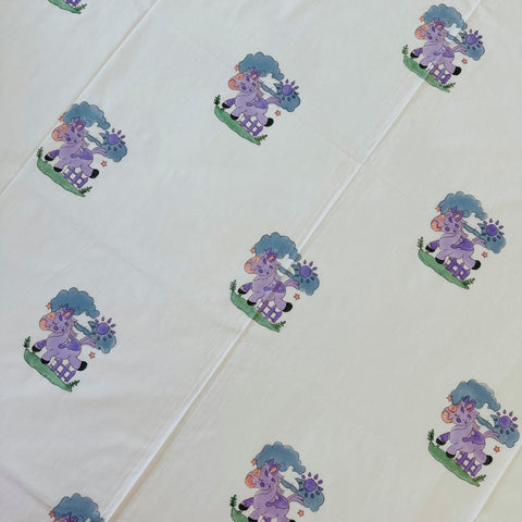 Lilac Unicorn Wishpers Kids Single Bedsheet