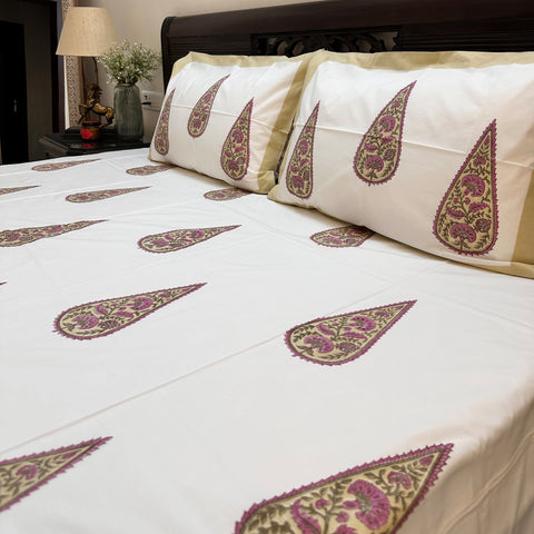 Grand Foliage Block Printed Bedsheet