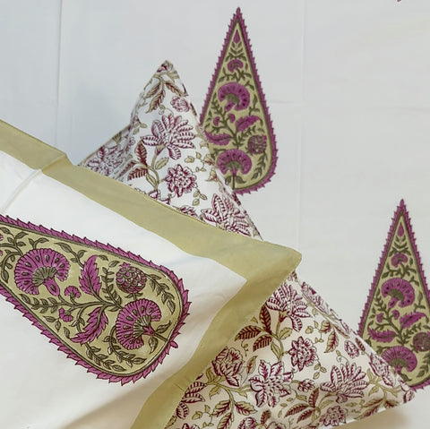 Grand Foliage Block Printed Bedsheet