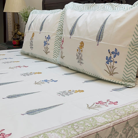 Cypress Panel Impression Block Printed Bedsheet