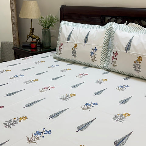 Cypress Panel Impression Block Printed Bedsheet