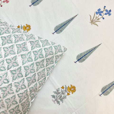 Cypress Panel Impression Block Printed Bedsheet