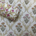 Golden Bloom Mesh Block Printed Single-Bed Dohar