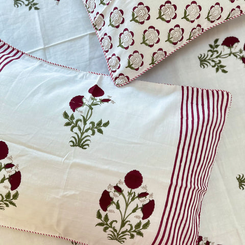 Hibiscus Delight Pure Linen Bedcover