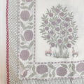 Crimson Meadow Block Printed Single Mulmul Dohar