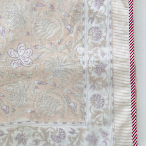 Blush Heritage Blooms Block Printed Single Mulmul Dohar