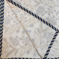 Blue Mughal Garden Jaal Block Printed Single Mulmul Dohar