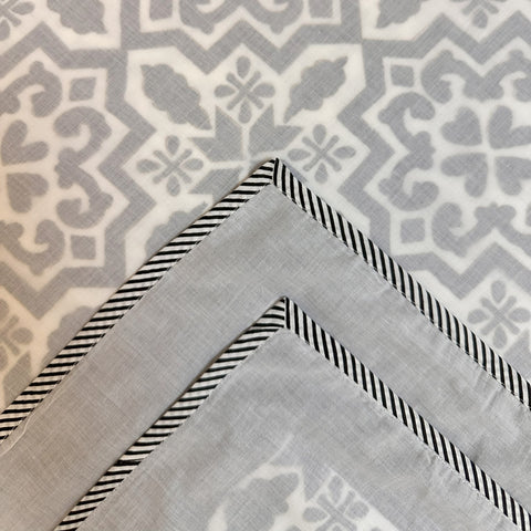 Grey Elegance Block Printed Single Mulmul Dohar