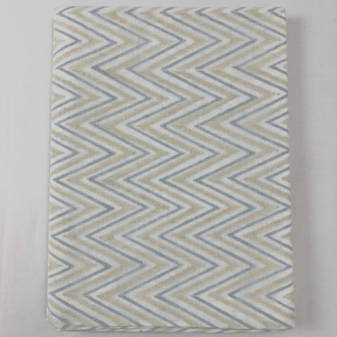 Chevron Glow Block Printed Single Mulmul Dohar