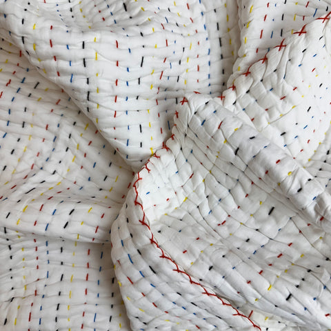 Rainbow theard kantha Baby Quilt