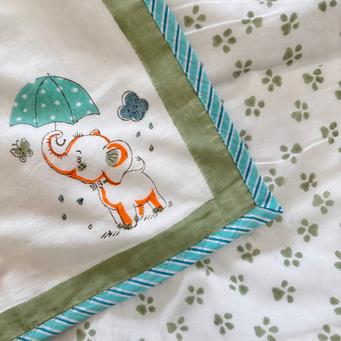 Hathi Mera Sathi Hand Block Printed Baby Dohar