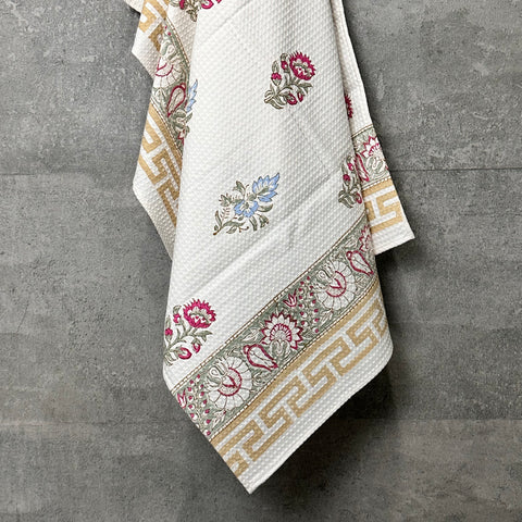 Wild Wonder Block Printed Waffle Cotton Body Towel