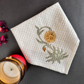 Marigold Block Printed Waffle Cotton Face Towel