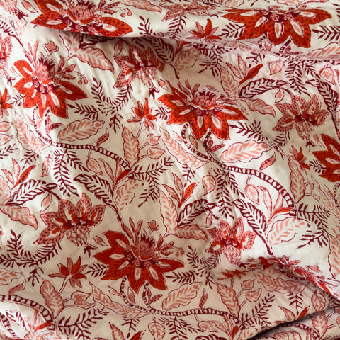 Aabha Bagicha Double Bed Hand Block Printed Quilt