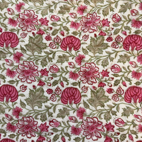 Shaahi Phool Double Bed Hand Block Printed Quilt