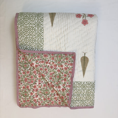 Sundar Sangam Double Bed Hand Block Printed Quilt