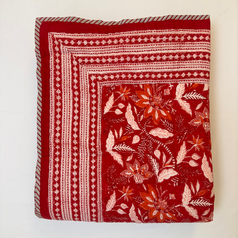 Aabha Bagicha Double Bed Hand Block Printed Quilt