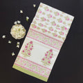 Pink Wild Flower Block Printed Table Runner
