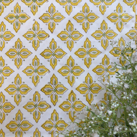 Golden Garden Block Printed Table Runner